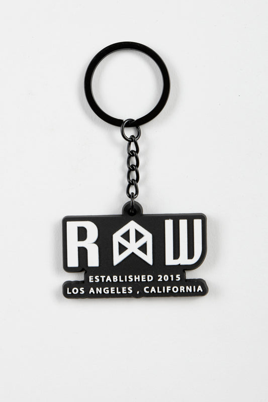 Rawgear Los Angeles Rubber Keychain - Black/White - RG924